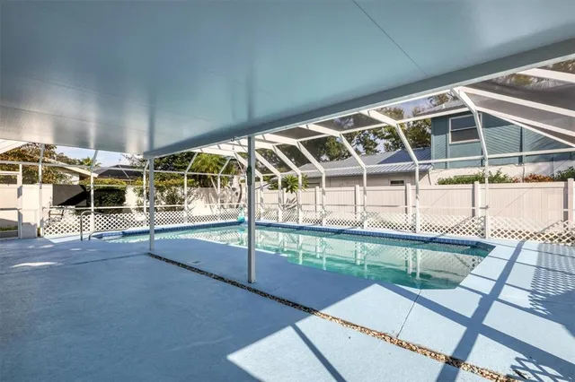 a view of a park with swings