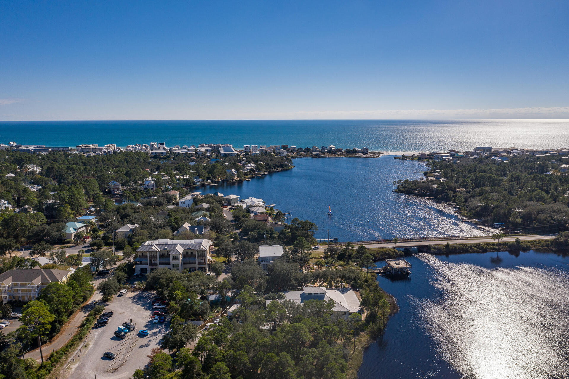 5231 East County Highway 30A, Unit E Santa Rosa Beach, FL 32459 - Photo 34 of 41 an aerial view of a house with a yard