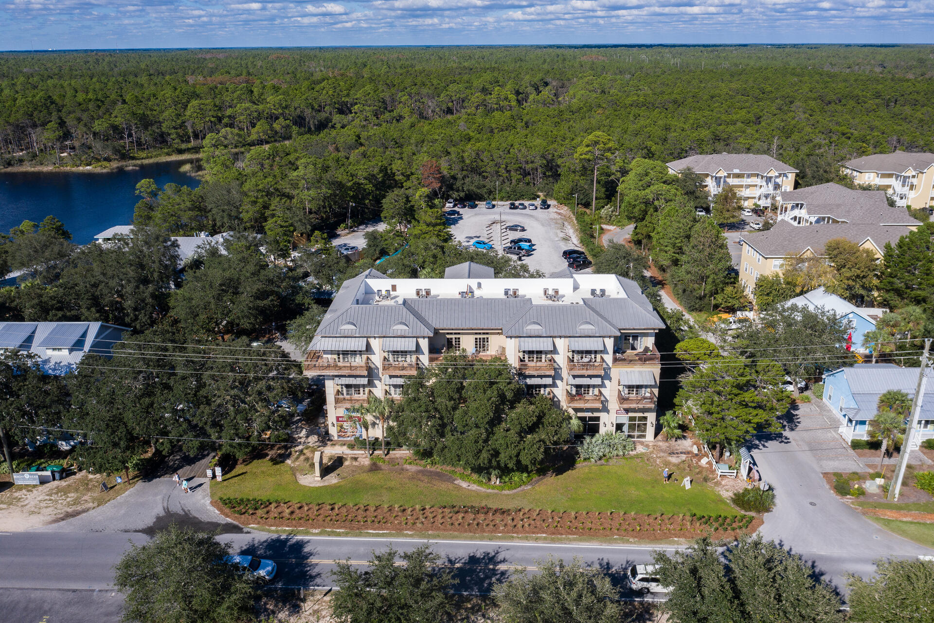 5231 East County Highway 30A, Unit E Santa Rosa Beach, FL 32459 - Photo 39 of 41 an aerial view of a house with a garden