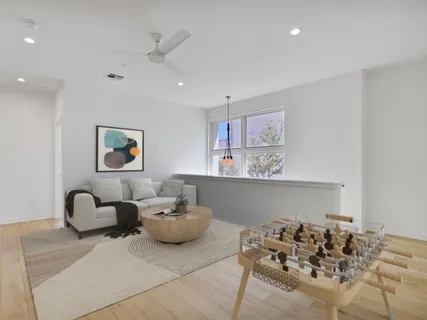 a living room with furniture
