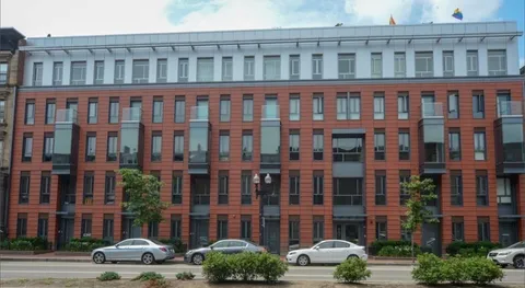 a front view of a building