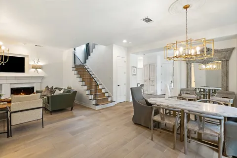 a spacious bathroom with a tub and shower