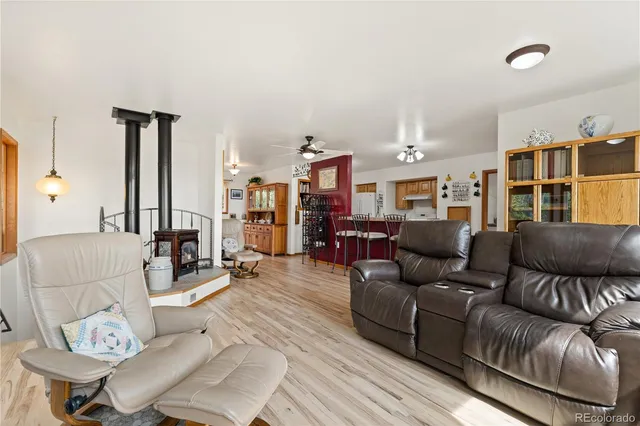 a living room with furniture and a couch