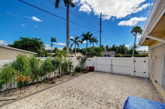 a view of a backyard with potted plants