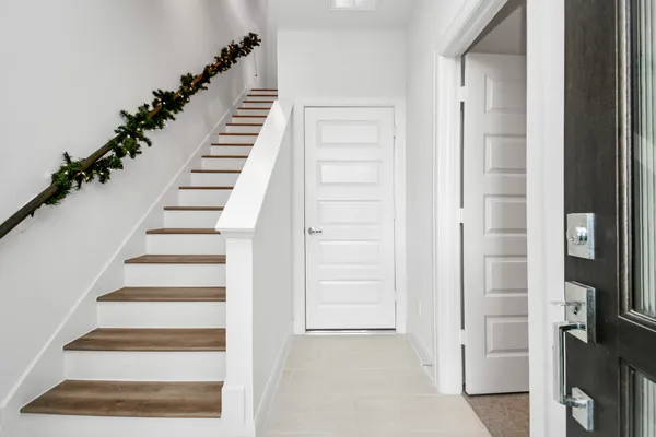a view of an entryway with staircase