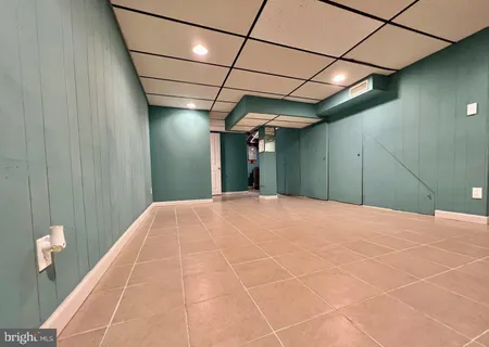 a view of a room with a garage