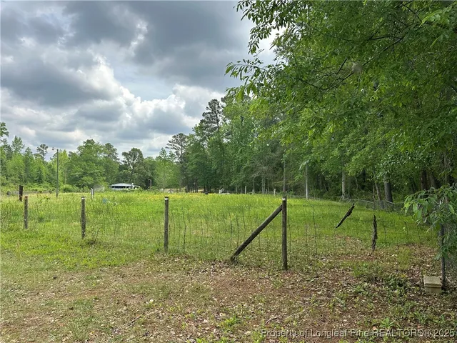 a view of a yard with a small pool