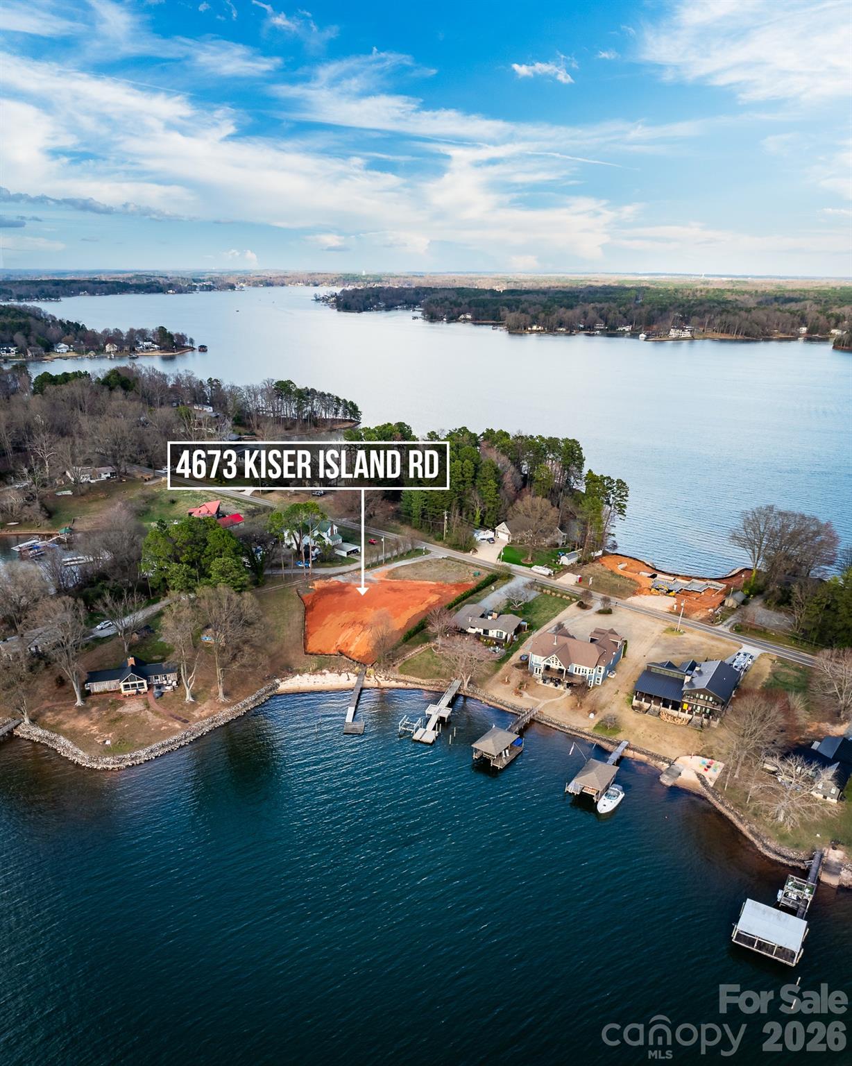 4673 Kiser Island Road Terrell, NC 28682 - Photo 12 of 32 a aerial view of a house with outdoor space lake view and boat