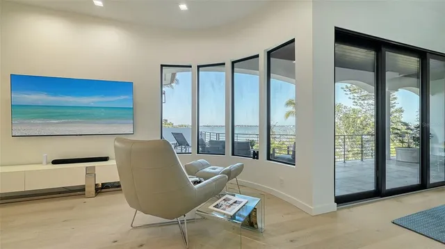 a view of a swimming pool with lounge chair