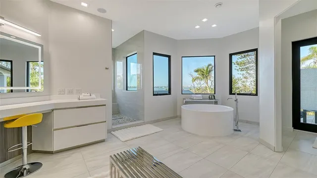 a view of a lake from a balcony