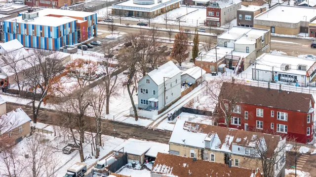 a city view with tall buildings
