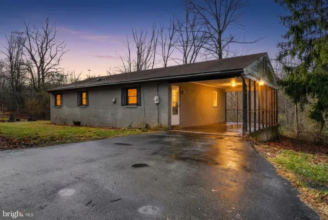 a view of backyard of house