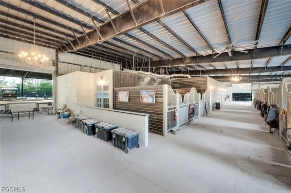 a view of a indoor garage