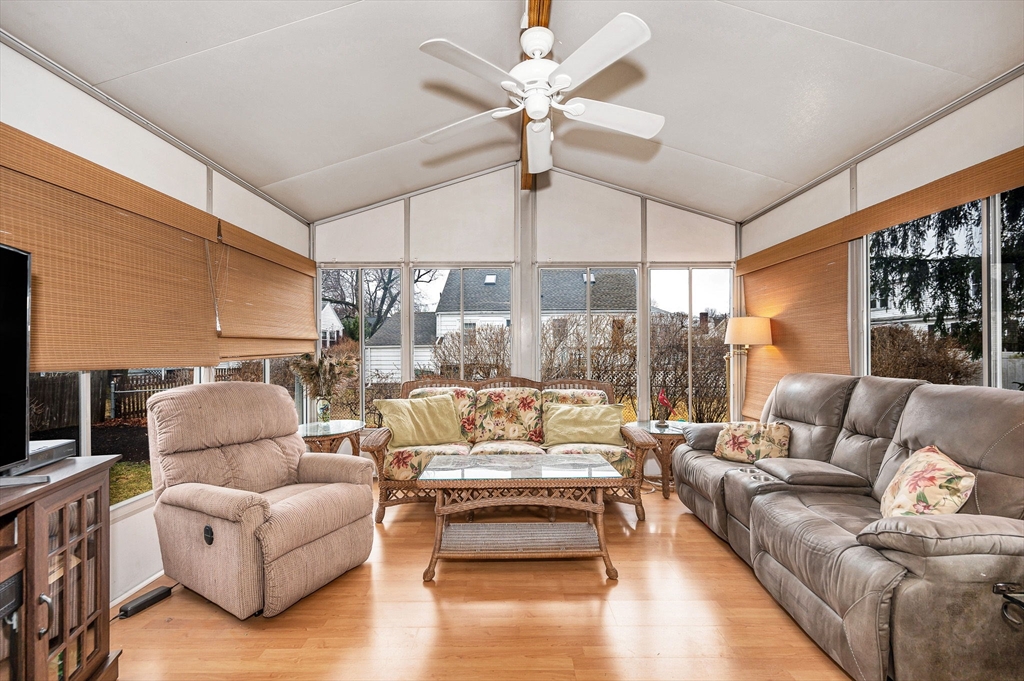 9 Allen Road Waltham, MA 02453 - Photo 14 of 40 a living room with furniture and a flat screen tv