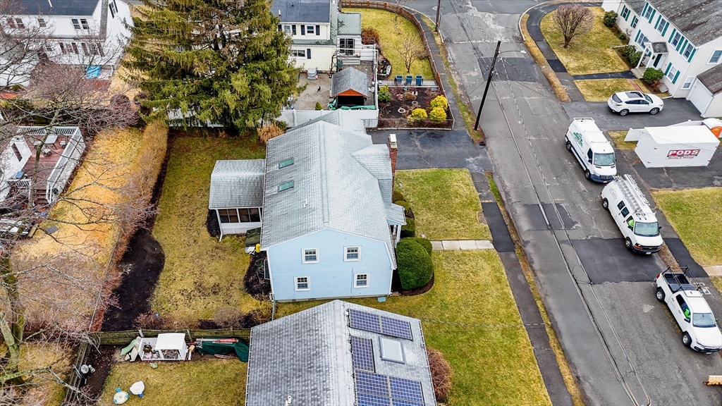 9 Allen Road Waltham, MA 02453 - Photo 34 of 40 an aerial view of a house with swimming pool