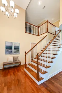 a view of entryway with wooden floor