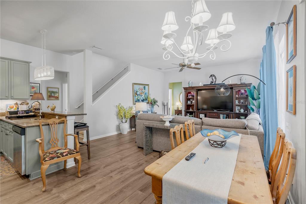 19015 Fern Meadow Loop Lutz, FL 33558 - Photo 19 of 50 a living room with furniture a flat screen tv and kitchen view