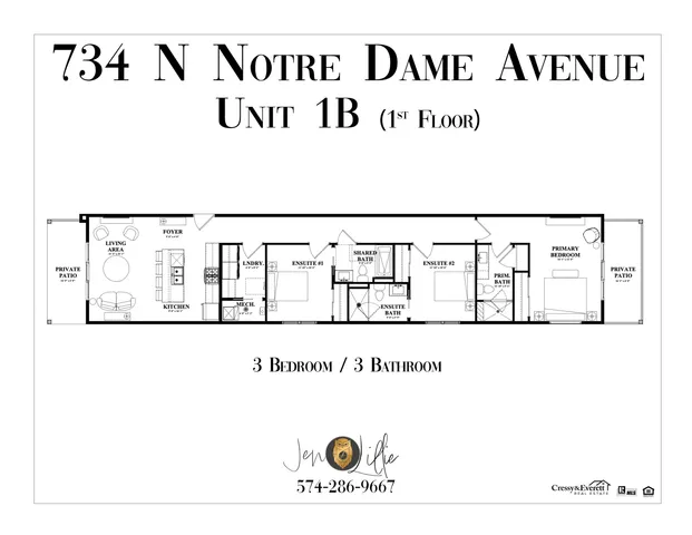 $749,000 | 734 North Notre Dame Avenue, Unit 1A, South Bend, IN 46617