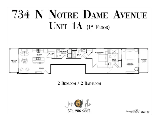 $749,000 | 734 North Notre Dame Avenue, Unit 1A, South Bend, IN 46617