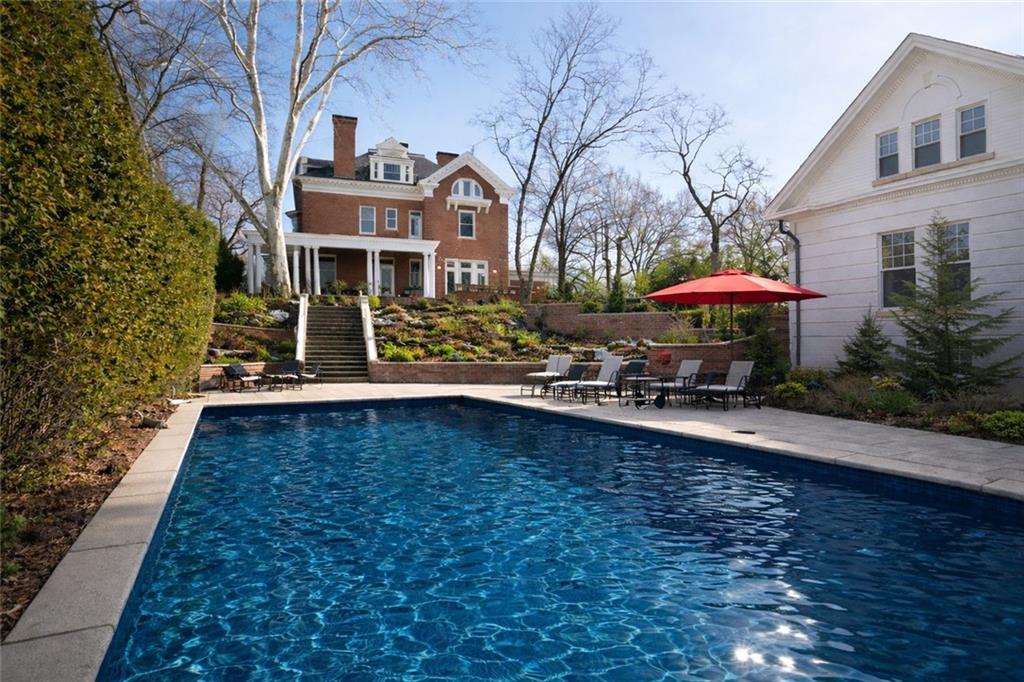 5435 Dunmoyle Street Pittsburgh, PA 15232 - Photo 49 of 50 EXTERIOR POOL 3 CAR GARAGE WITH APT. AND REAR PORCH & DECK (VIRTUALLY STAGED)