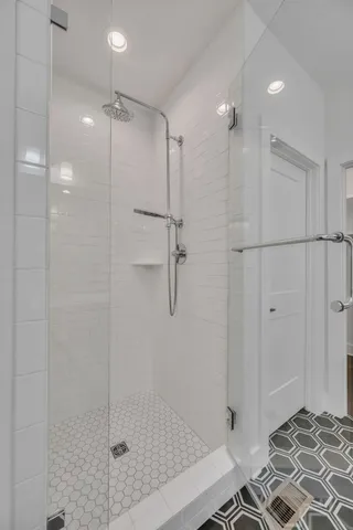 a bathroom with a shower