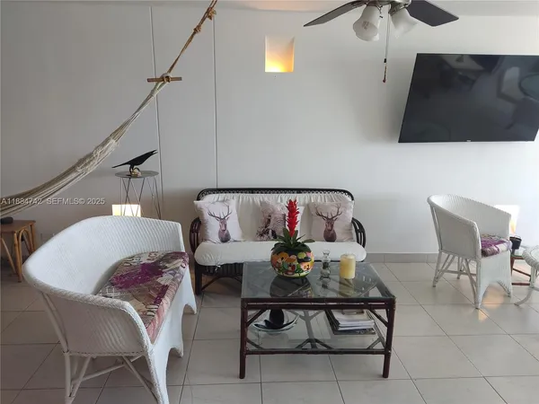 a living room with furniture