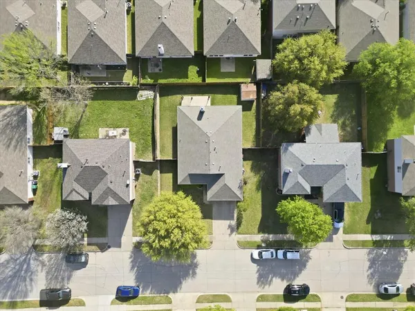an aerial view of a house