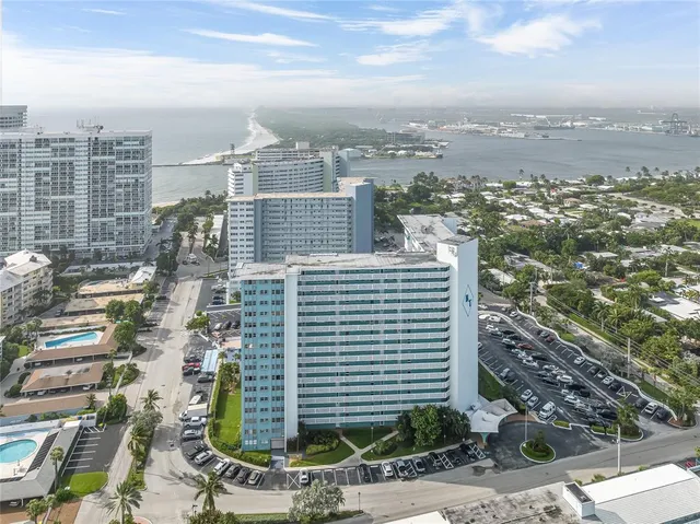 a view of a city with tall buildings