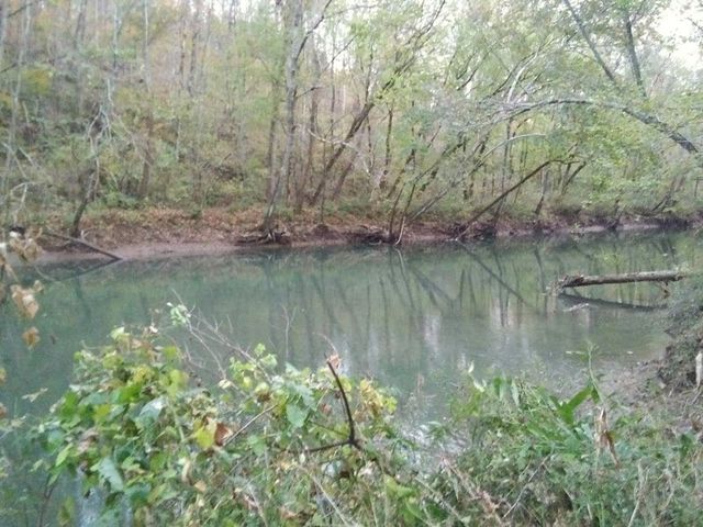 a view of a lake from a yard