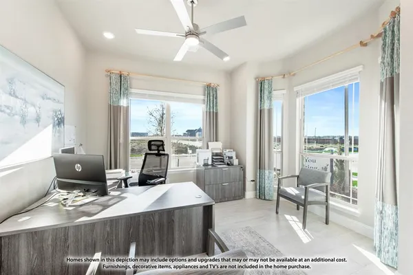 a view of a hallway with potted plant