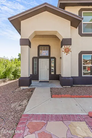 a front view of a house with entryway