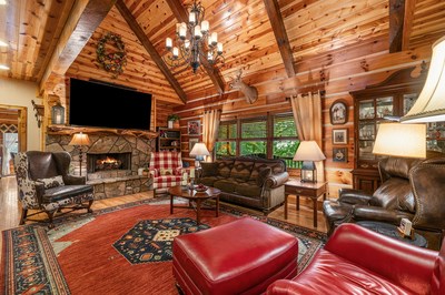 105 Double Branch Trail Murphy, NC 28906 - Photo 16 of 75 a outdoor living space with furniture and a fireplace