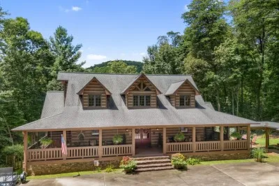 front view of a house with a outdoor space