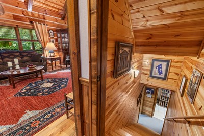 105 Double Branch Trail Murphy, NC 28906 - Photo 52 of 75 a view of a patio with wooden floor and iron stairs
