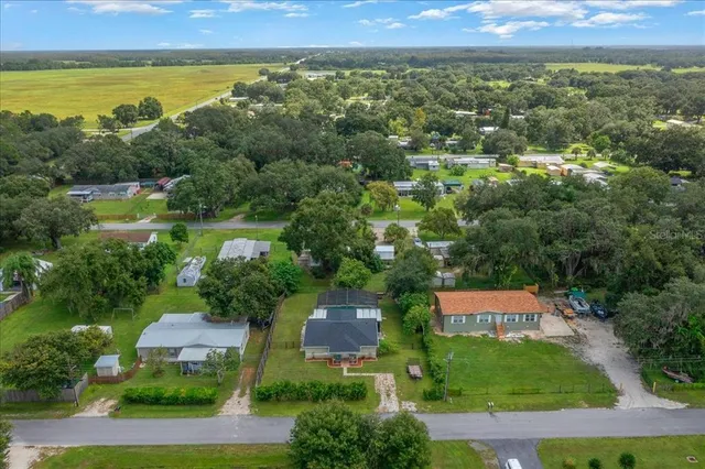 an aerial view of a house
