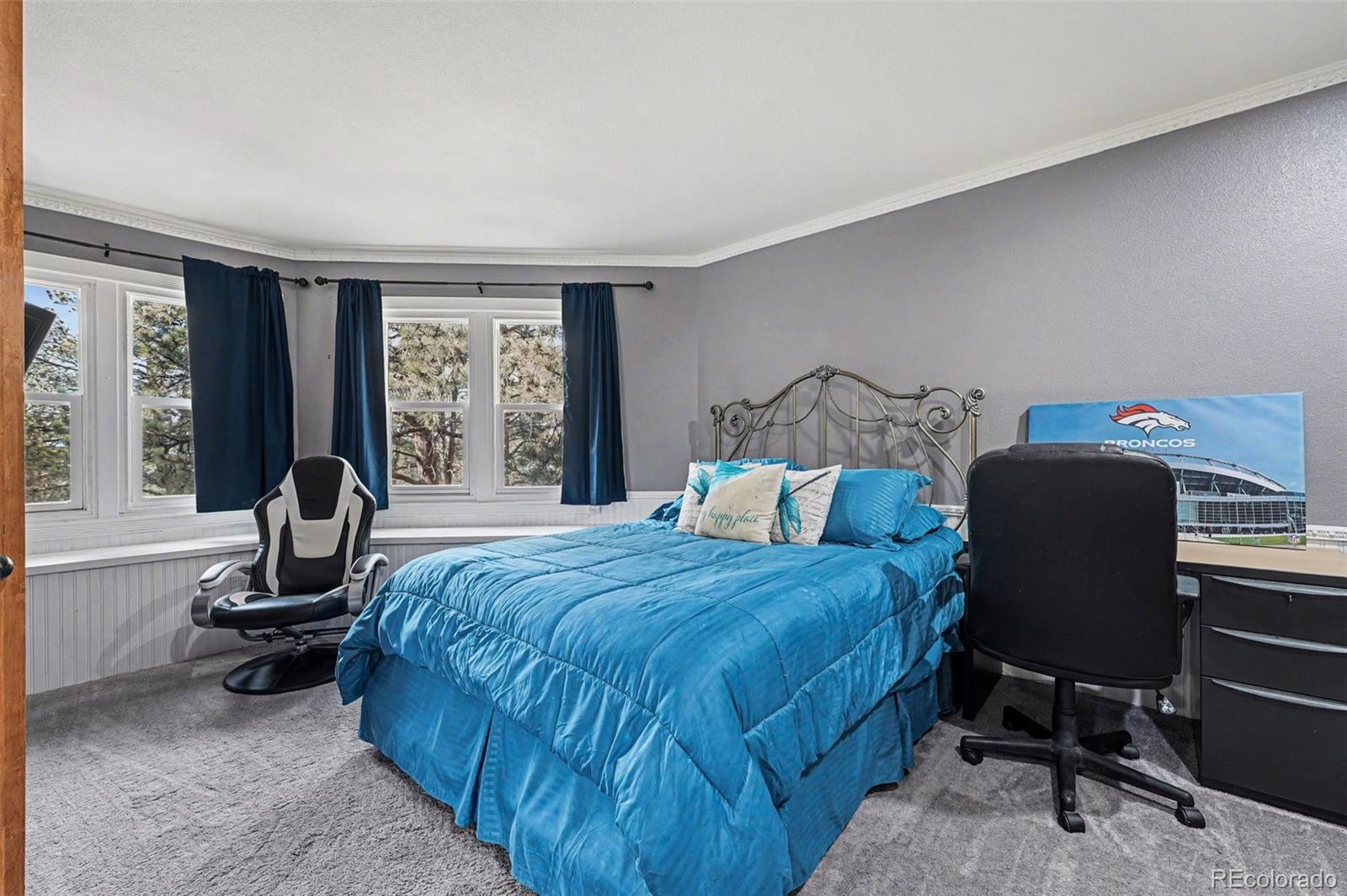 6650 North Village Road Parker, CO 80134 - Photo 27 of 46 a bedroom with a bed chairs and a window