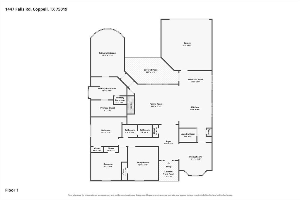 1447 Falls Road Coppell, TX 75019 - Photo 39 of 39 Light, Bright & Airy Floorplan