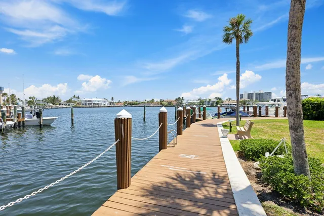 a park with water view and tall trees
