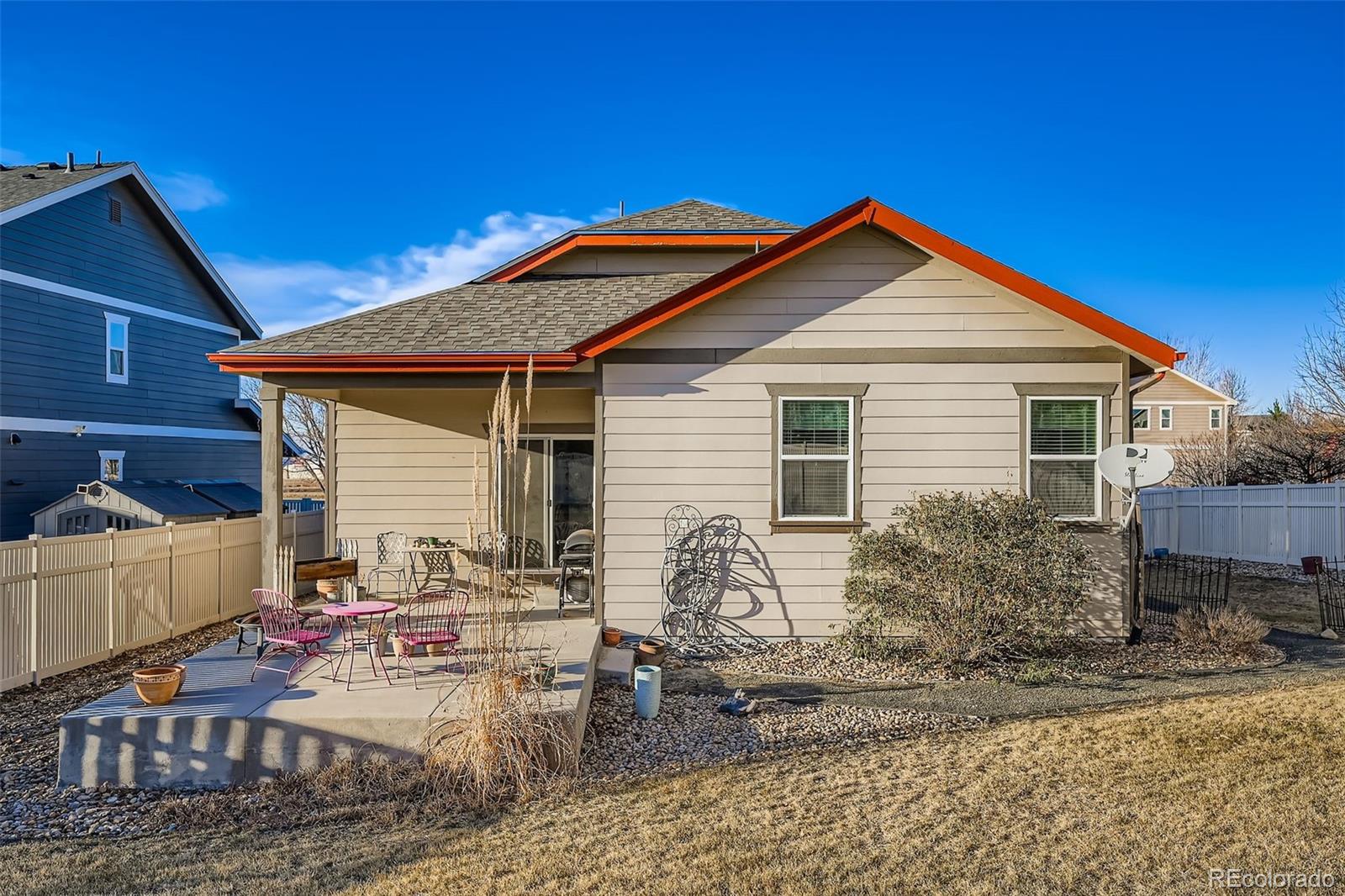 4712 Sandy Ridge Avenue Firestone, CO 80504 - Photo 26 of 29 a front view of house with yard and seating area