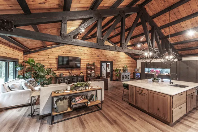 a view of a chairs and table in a room