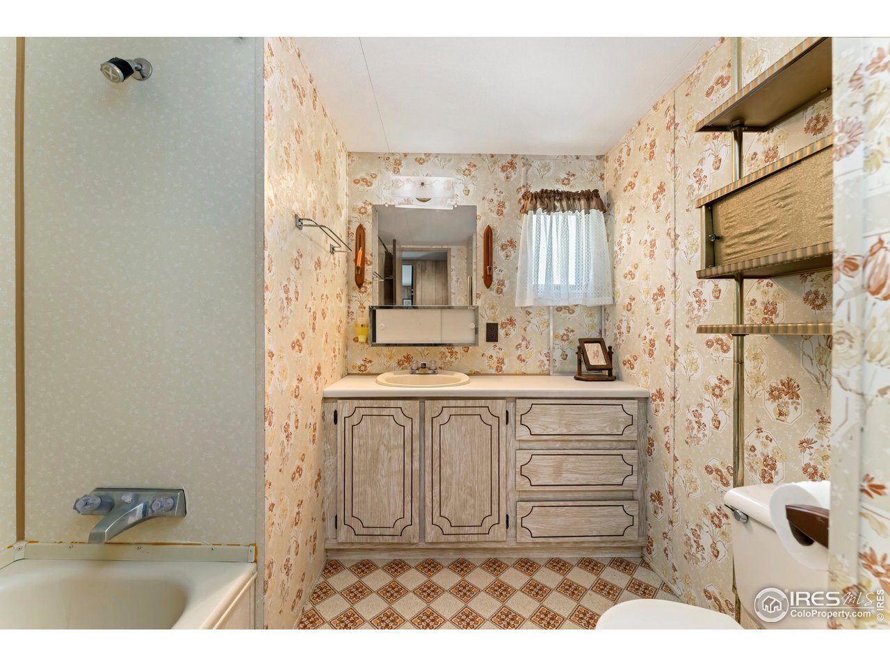 277 Riverside Drive Bellvue, CO 80512 - Photo 10 of 23 a bathroom with a sink a mirror and a shower