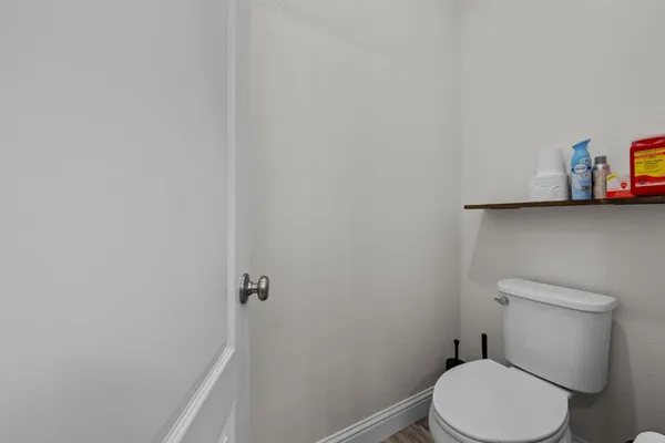a bathroom with a sink vanity and a mirror