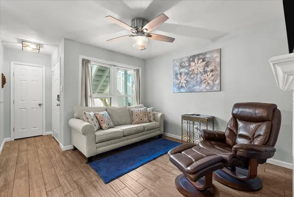 a living room with furniture