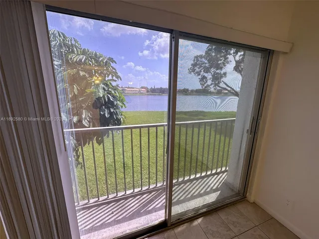 a view of a large window with outside view