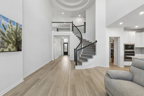 a view of livingroom with furniture and wooden floor