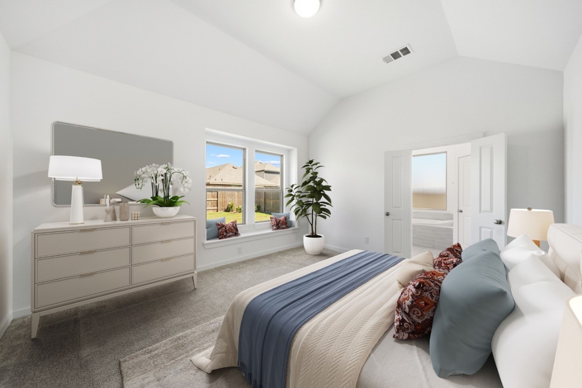 5034 Henry Merritt Street Rosenberg, TX 77471 - Photo 5 of 23 Virtually staged primary bedroom with high ceilings and window seat.