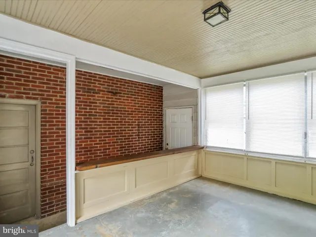 a large room with a large window