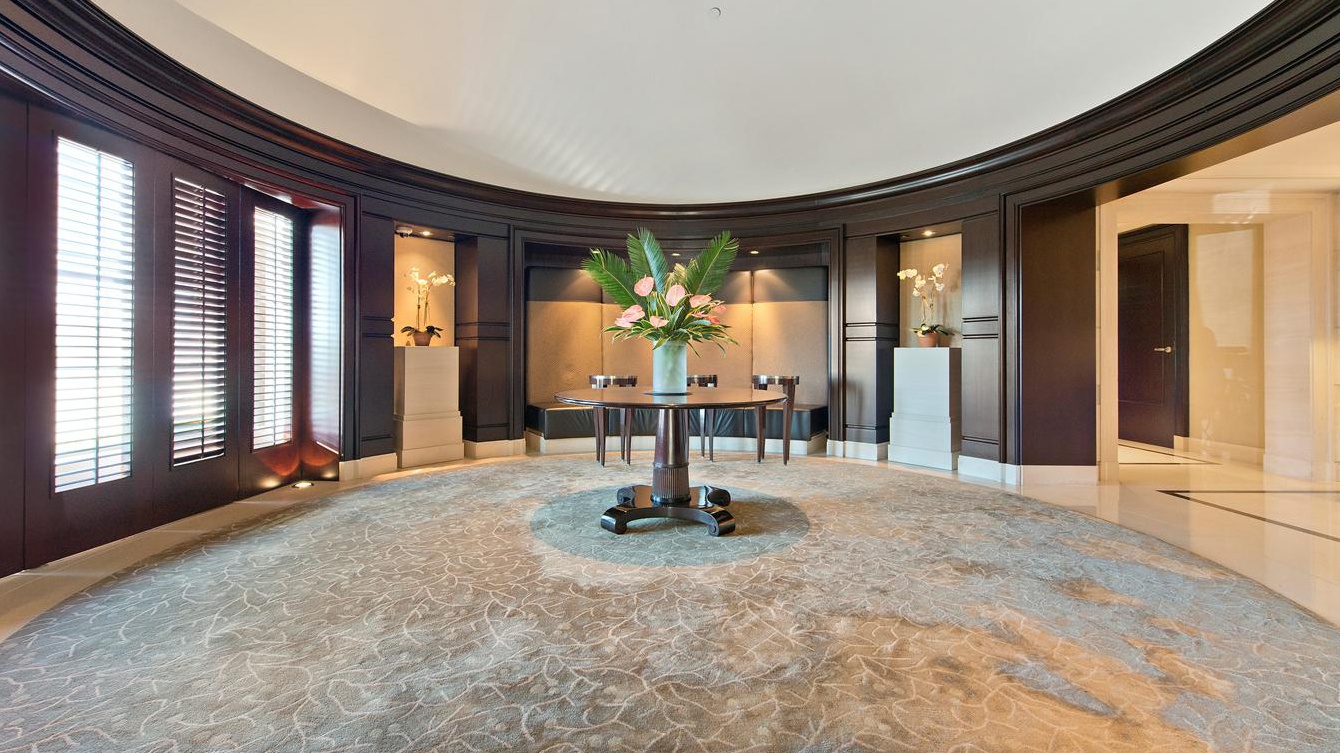 240 Riverside Boulevard, Unit SUITE1 Manhattan, NY 10069 - Photo 30 of 33 a view of a lobby with furniture and floor to ceiling window