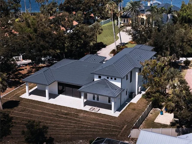 an aerial view of a house