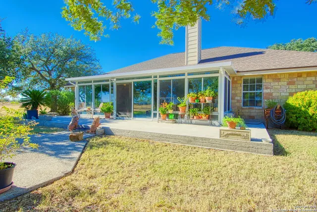 a view of a house with a patio